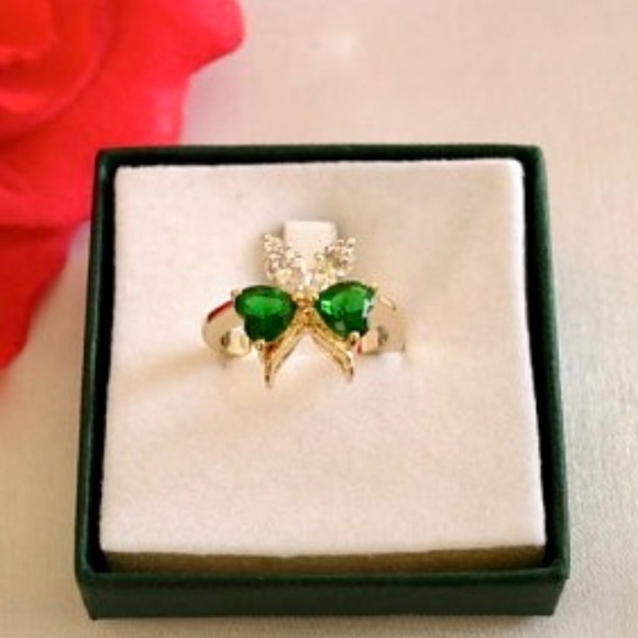 Hearts in Butterfly Ring 18k Gold-Filled one of a kind New - Picture 3 of 4